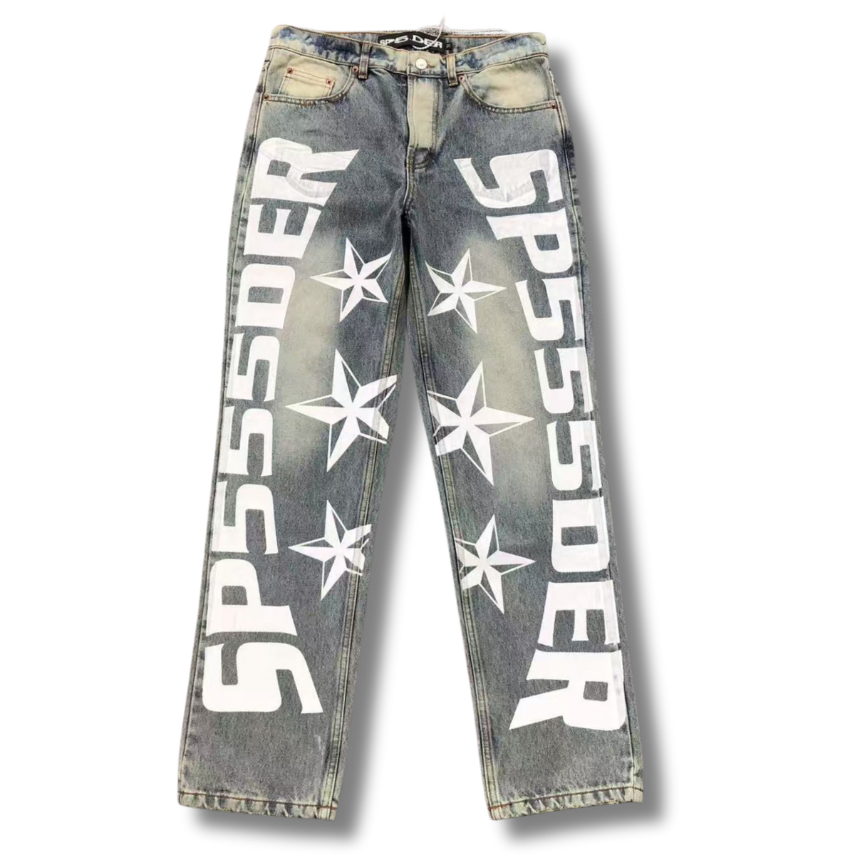 Spider jeans blue w white