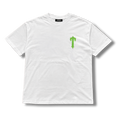 T star shirt green v white