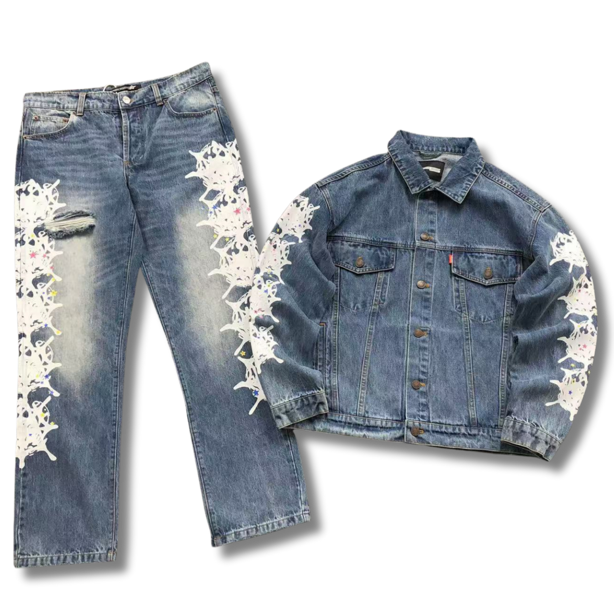 Spider Tracksuit denim blue w white