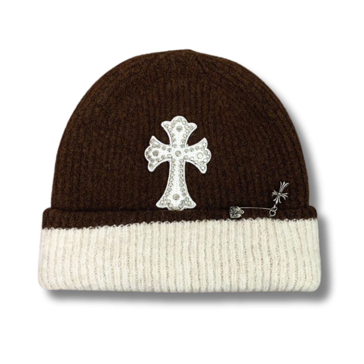 C Heart Beanie brown