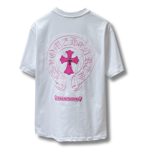 C Hearts T-Shirt pink on white