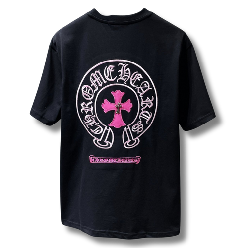 C Hearts T-Shirt pink on black