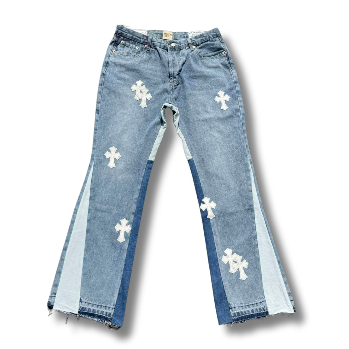 C hearts blue Jeans white cross