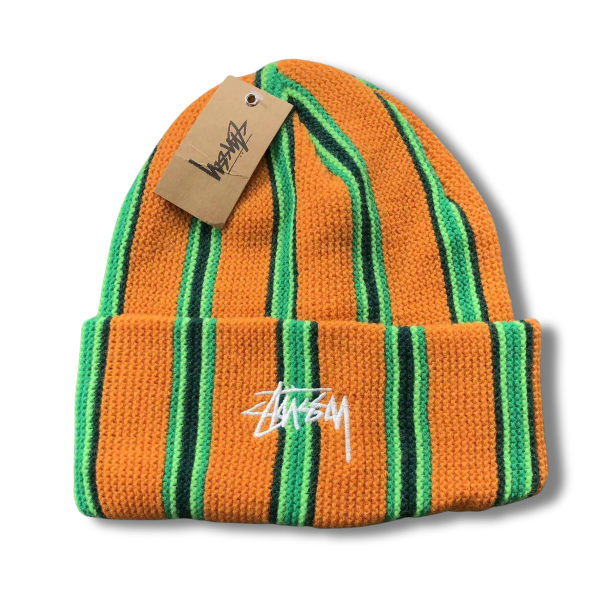 Stu Beanie orange w stripes