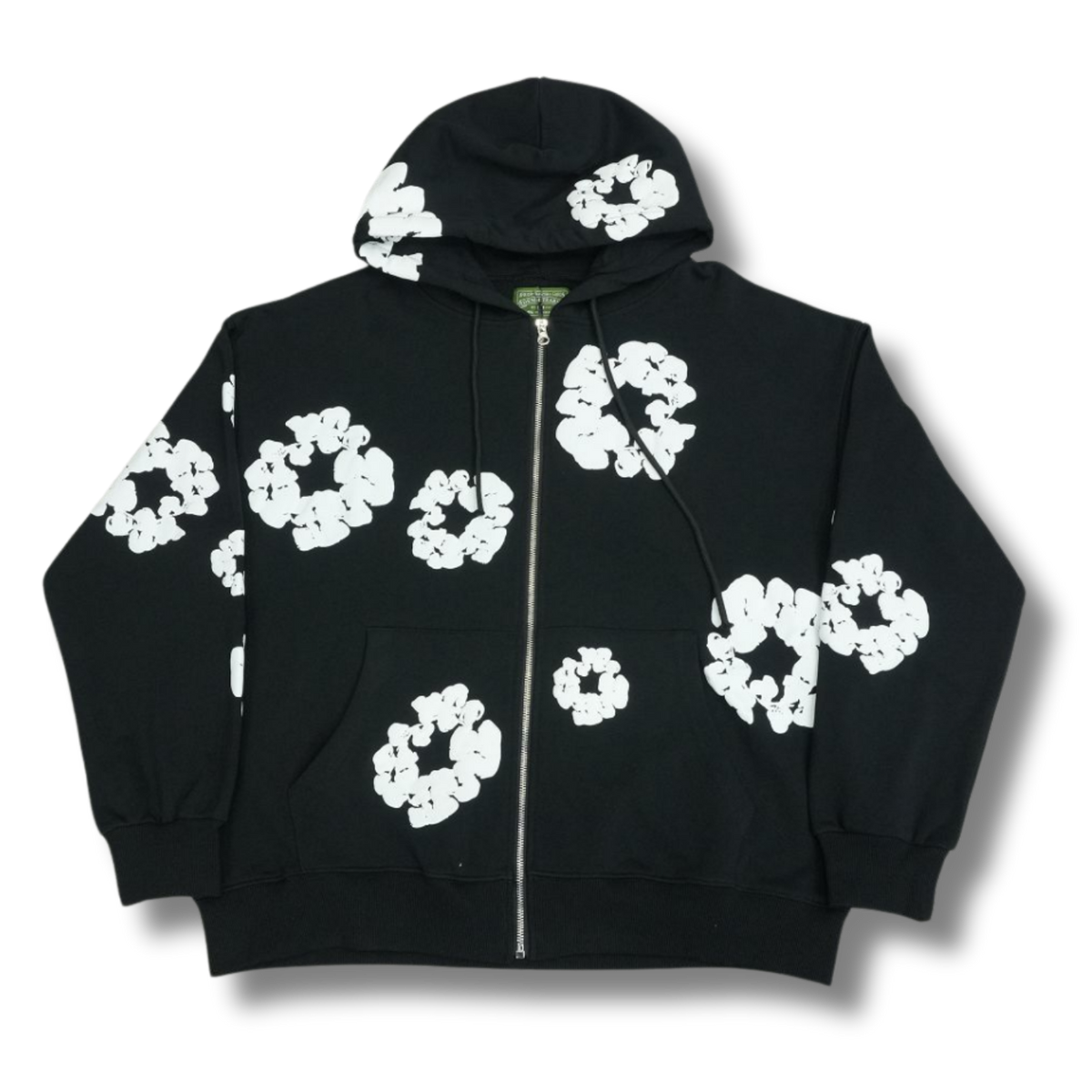 D Tears zip up Hoodie black