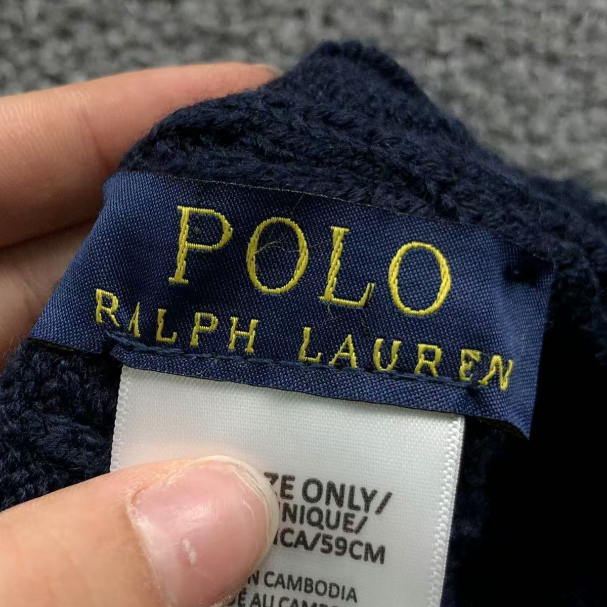 Ralph L Beanie Navy Blue