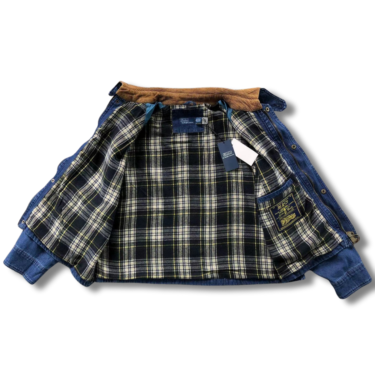 Ralph L Jacket Navy w Brown
