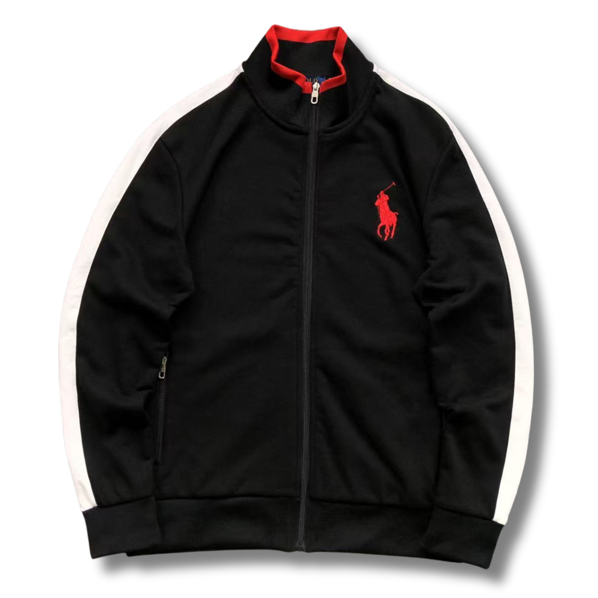 Ralph L Jacket Black w Red/White elements