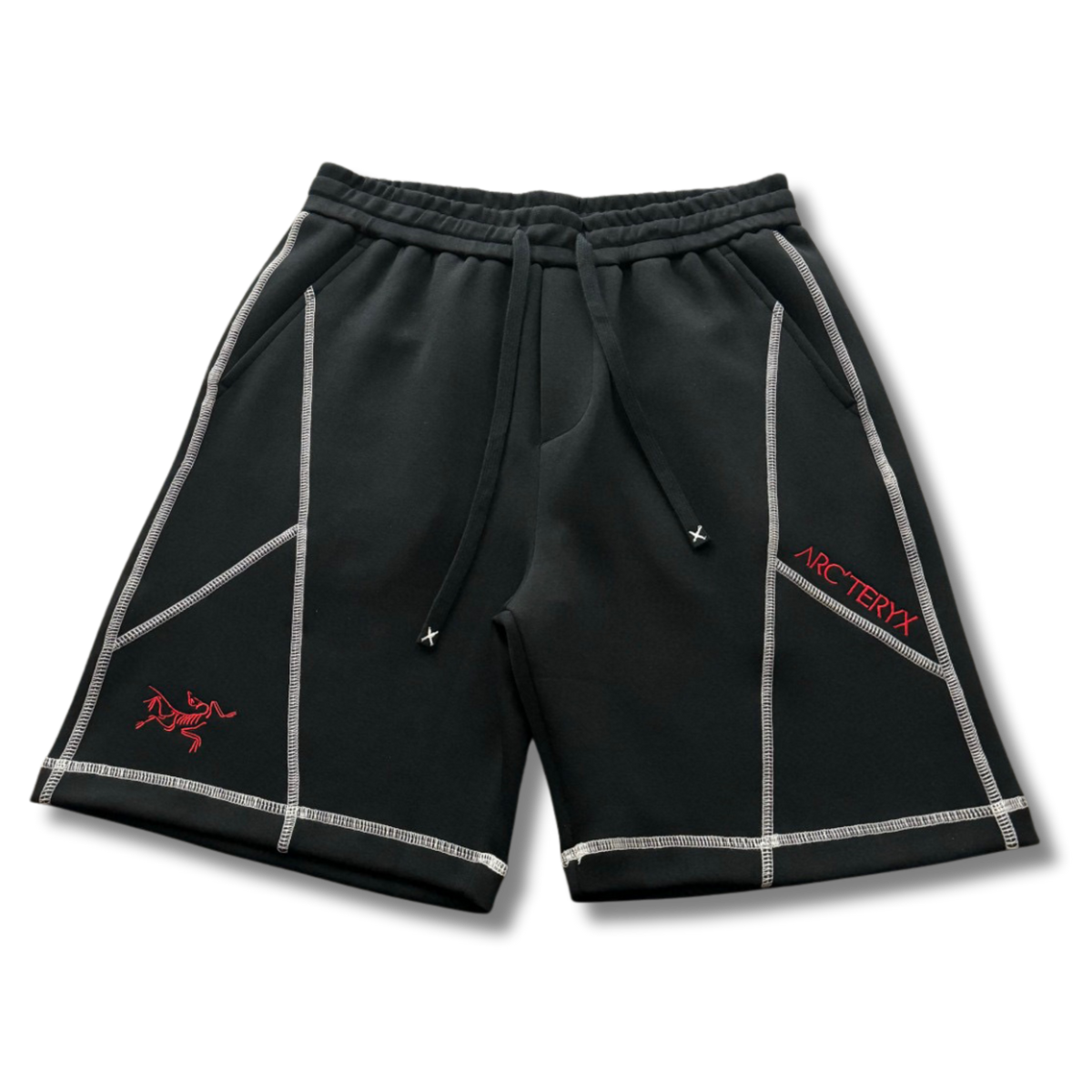 Arc' Shorts Black w Red