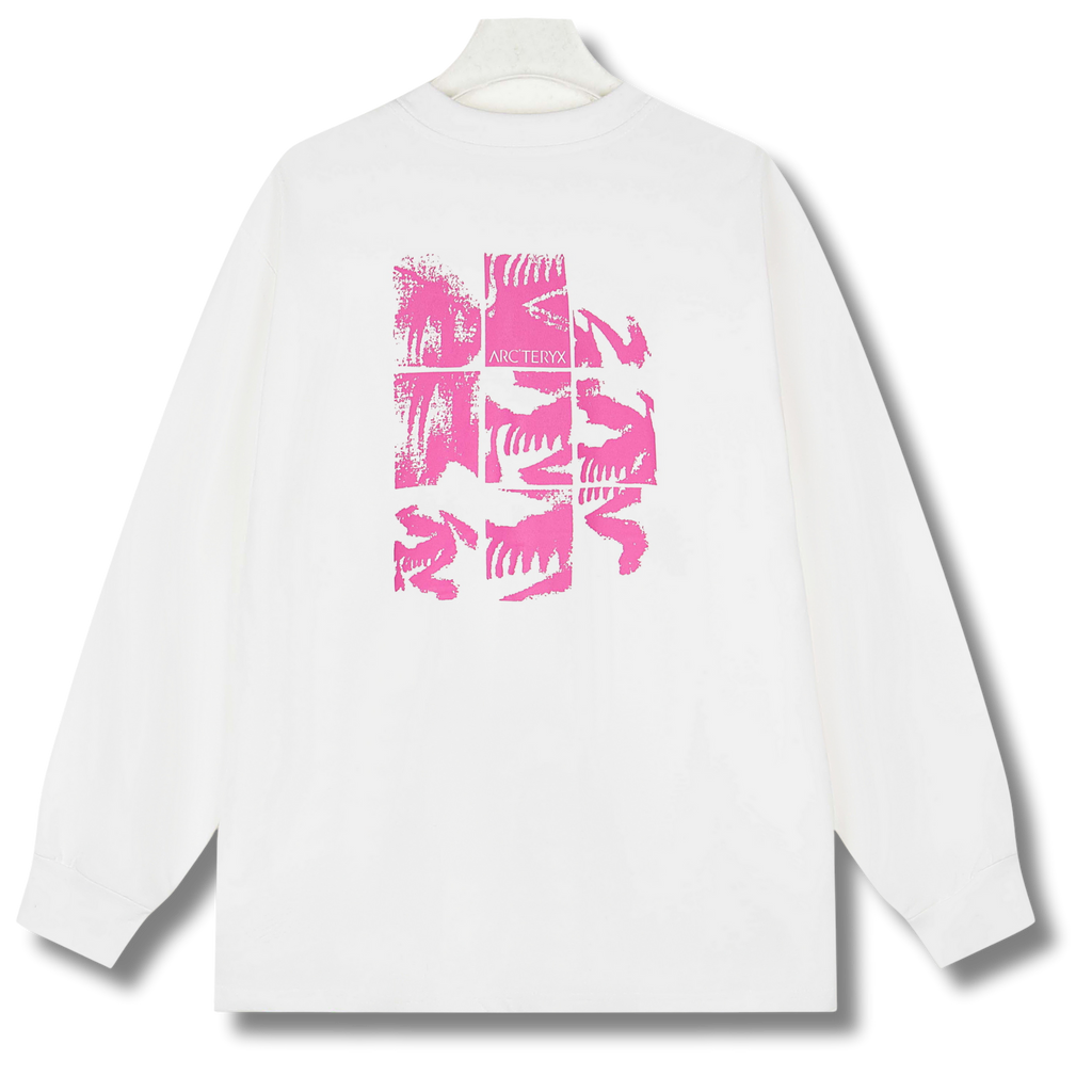Arc' Sweater White w Pink