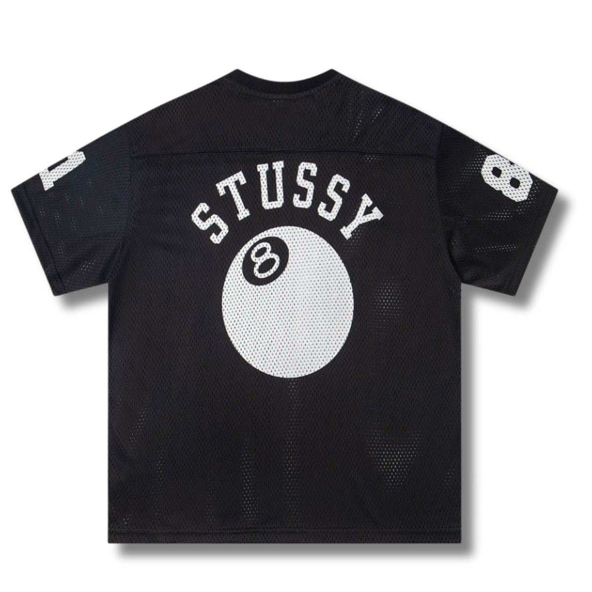 Stu T-shirt Mesh Black w White 8 Ball