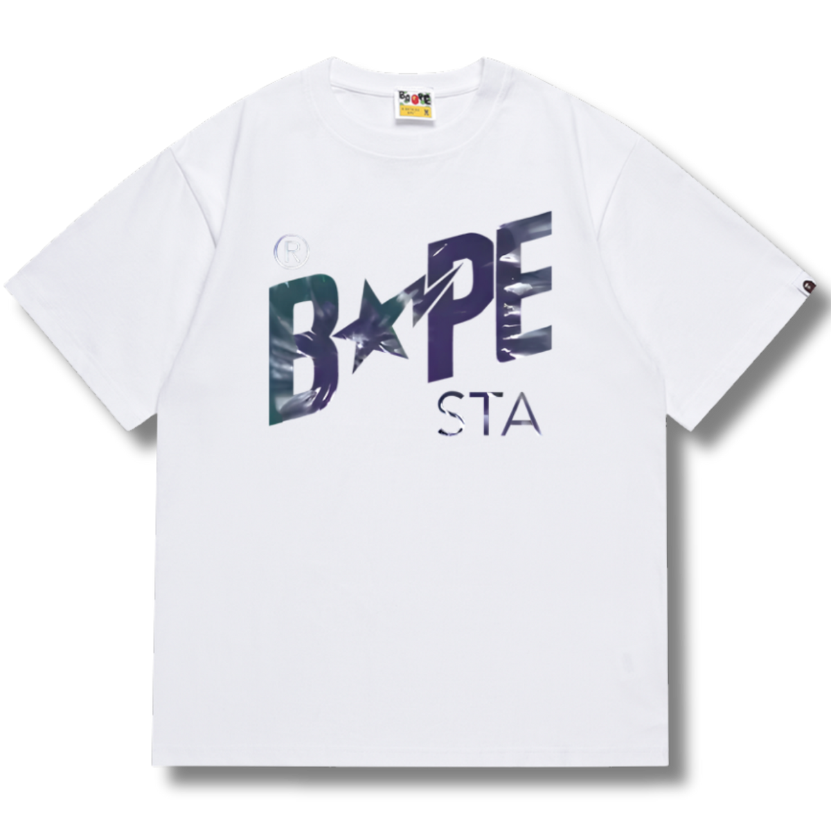 Ape T-shirt Blue star white